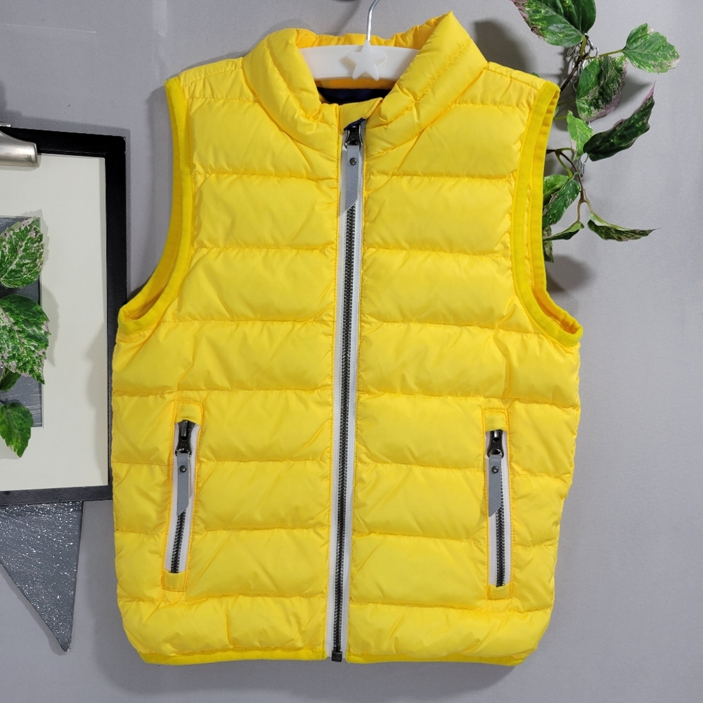 Hanna Andersson Quilted‎ Down Puffer Vest Yellow 4